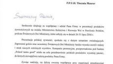 Ministerstwo Rolnictwa i Rozwoju Wsi - Podziękowanie